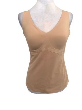 Honeylove Large Nude Beige Shaping V-Neck Tank Top Slimming Classic Neutral